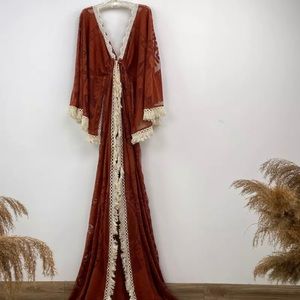 Boho Rust Maternity Dress for Photoshoot